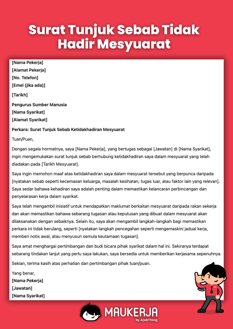 Surat Tunjuk Sebab Tidak Hadir Mesyuarat